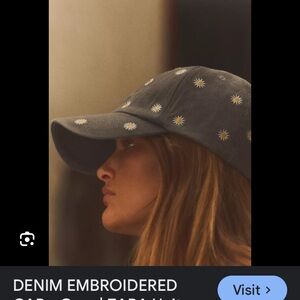 Zara Gray Hat with Polka Dot Embroidery